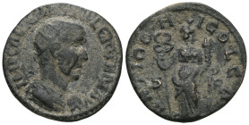 Roman Provincial
Pisidia, Antioch AE (Bronze) Trajan Decius (249-251)
Obv: IMP CAES TRAIAN DECIVS AV; radiate, draped and cuirassed bust of Decius, ri...