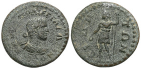 PAMPHYLIEN SIDE. Gallienus (253 - 268) Bronze. AU KA PO LI EG GALLIHNOS SEB. Bust with laurel wreath, paludament and armor right. Rs: SI - DH - TWN. A...