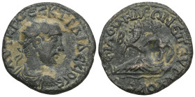 Roman Provincial
PHRYGIA. Philomelium. Trajan Decius, 249-251. Diassarion , Eutychos, magistrate for the second time. ΑΥΤ Κ Γ ΜЄϹ Κ ΤΡΑΙ ΔЄΚΙΟ ϹЄ Radi...
