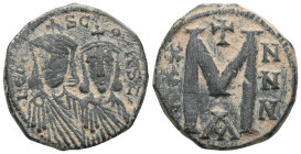 Leo V and Constantine, follis, Constantinople, n.d. (813-820) A/LEO - N - S CO - N - STAN Facing busts of Leo V and Constantine, crowned and wearing t...