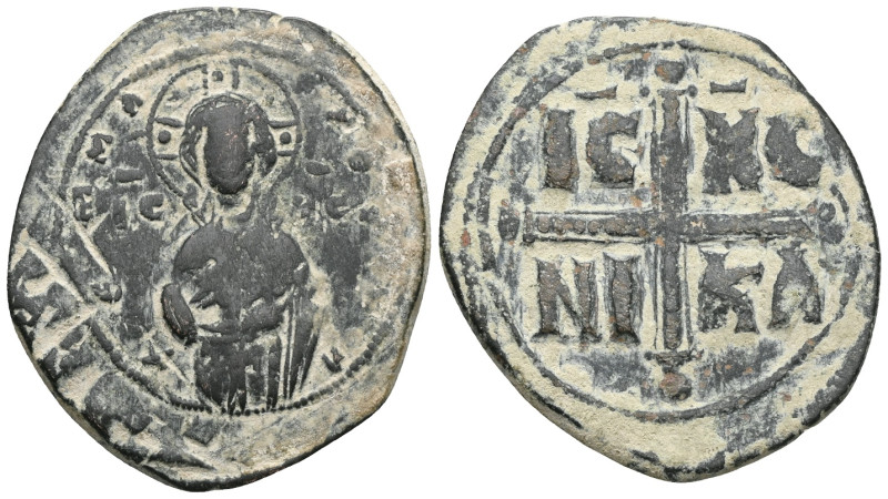 Byzantine
Anonymous, attributed to Michael IV (1034-1041) AE Follis (Bronze) Con...