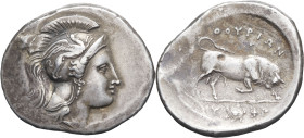 GRÈCE ANTIQUE - GREEK
Lucanie, Thurium. Distatère ND (350-300 av. J.-C.), Thurium.
HGC.1, 1257 - HN Italy 1849 ; Argent - 15,90 g - 25 mm - 7 h
Avec l...