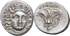 GRÈCE ANTIQUE - GREEK
Macédoine (royaume de), Persée (176-168 av. J.-C.). Drachme au type de Rhodes ND (171-170 av. J.-C.), Thessalie.
HGC.3, - - SNG ...