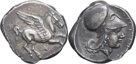 GRÈCE ANTIQUE - GREEK
Acarnanie, Anactorium. Statère ND (380-350 av. J.-C.), Anactorium.
HGC.4, 754 ; Argent - 8,58 g - 21 mm - 5 h
Quelques restes de...