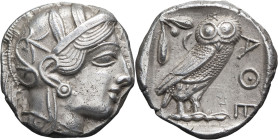 GRÈCE ANTIQUE - GREEK
Attique, Athènes. Tétradrachme de style classique ND (Ve s. av. J.-C.), Athènes.
HGC.4, 1597 - Sv.29 pl. 4 - SNG Delepierre 1414...