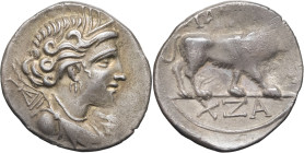 GAULE - CELTIC
Massilia - Marseille. Drachme légère ou tétrobole ND (90-50 av. J.-C.), Marseille.
MHM.55/58 ; Argent - 2,64 g - 16 mm - 6 h
XZA à l’ex...