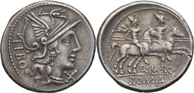 RÉPUBLIQUE ROMAINE - ROMAN REPUBLIC
Q. Marcius Libo. Denier ND (148 av. J.-C.), Rome.
RRC.215/1 ; Argent - 3,80 g - 19,5 mm - 7 h
Provient de la colle...