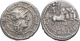 RÉPUBLIQUE ROMAINE - ROMAN REPUBLIC
M. Acilius M.f.. Denier ND (130 av. J.-C.), Rome.
RRC.255/1 ; Argent - 3,89 g - 18 mm - 11 h
Légèrement décentré a...