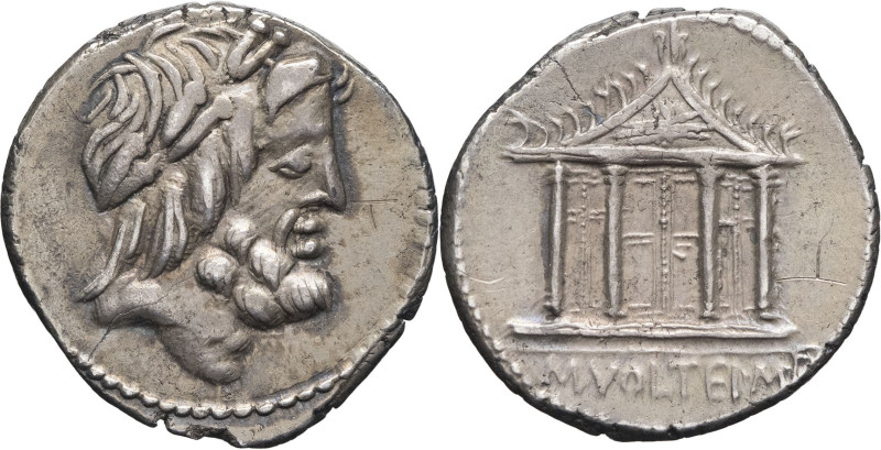 RÉPUBLIQUE ROMAINE - ROMAN REPUBLIC
Volteia, Marcus Volteius. Denier ND (75 av. ...