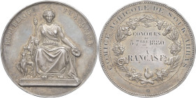 ALGÉRIE - ALGERIA
IIIe République (1870-1940). Médaille, Comice agricole de Souk-Ahras, par Antoine Bovy ND (1880), Paris.
Esc.- ; Argent - 90,27 g - ...