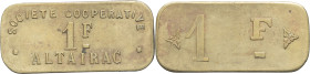ALGÉRIE - ALGERIA
IIIe République (1870-1940). Monnaie de nécessité, Société coopérative Altairac à El Harrach, 1 franc ND, Paris (Cartaux).
Élie - - ...