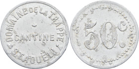 ALGÉRIE - ALGERIA
IIIe République (1870-1940). Monnaie de nécessité, cantine du Domaine de la Trappe à Staouëli, 50 centimes ND.
Élie 10.1 - Lec.379 ;...