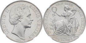 ALLEMAGNE - GERMANY
Bavière, Louis II (1864-1886). Thaler historique (vereinsthaler), Traité de paix franco-allemand de Francfort 1871, Munich.
AKS.18...