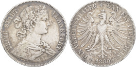 ALLEMAGNE - GERMANY
Francfort (ville libre de). Thaler (vereinsthaler) 1860, Francfort-sur-le-Main.
AKS.8 ; Argent - 18,39 g - 33 mm - 12 h
Quelques t...