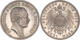 ALLEMAGNE - GERMANY
Saxe, Frédéric Auguste III (1904-1918). 2 mark, Flan bruni (PROOF) 1912, E, Muldenhutten.
KM.1263 ; Argent - 32 mm - 12 h
PCGS PR6...