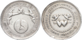 ALLEMAGNE - GERMANY
Médaille, amour et fidélité ND (18e siècle).
Térisse 2016 cf. p. 366 (étain) ; Argent - 43,52 g - 46 mm - 12 h
Frappe légèrement t...