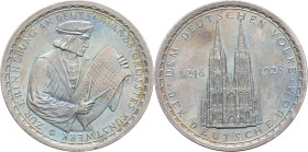ALLEMAGNE - GERMANY République de Weimar (Empire allemand) (1918-1933). Médaille, 600 ans de la cathédrale de Cologne 1929, Berlin. Argent - 24,88 g -...