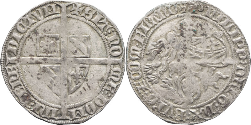 BELGIQUE - BELGIUM
Flandres (comté de), Philippe le Hardi (1384-1404). Plaque ou...
