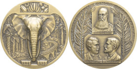 BELGIQUE - BELGIUM
Congo, Léopold III (1934-1951). Médaille, 50 ans du Congo Belge, par Becker 1935 (refrappe c. 1940), Paris.
Vancraenbroeck 74 - MdP...