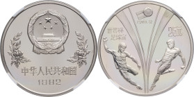CHINE - CHINA
République populaire de Chine (depuis 1949). 25 yuan, coupe du monde de football en Espagne, Flan bruni (PROOF) 1982.
KM.60 ; Argent - [...