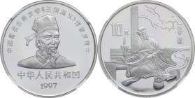 CHINE - CHINA
République populaire de Chine (depuis 1949). 10 yuan, Lu Su, Flan bruni (PROOF) 1997.
KM.1085 ; Argent - [27,00] g - 38 mm - 12 h
C’est ...