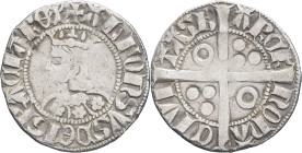 ESPAGNE - SPAIN
Alphonse IV d’Aragon, III comte de Barcelone (1285-1291). Croat ND.
Crus.2184b ; Argent - 2,89 g - 24 mm - 8 h
Exemplaire nettoyé. B....