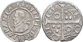 ESPAGNE - SPAIN
Philippe IV (1621-1665). Real ou croat 1638, Barcelone.
AC.664 ; Argent - 2,73 g - 20 mm - 12 h
Léger nettoyage. TTB.