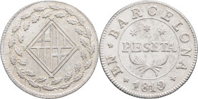 ESPAGNE - SPAIN
Joseph Napoléon (1808-1813). Peseta 1810, Barcelone.
KM.70 - DMP.876 ; Argent - 5,40 g - 26 mm - 12 h
TTB à Superbe.