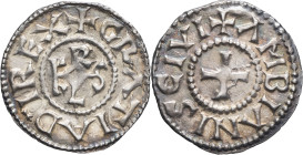 FRANCE / CAROLINGIENS - FRANCE / CAROLINGIAN
Charles II le Chauve (840-877). Denier ND, Amiens.
P.231 v. - MG.760 ; Argent - 1,73 g - 20 mm - 1 h
TTB.
