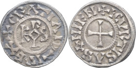 FRANCE / CAROLINGIENS - FRANCE / CAROLINGIAN
Charles II le Chauve (840-877). Denier ND, Curtisasonien.
P.413-414 - MG.898 ; Argent - 1,68 g - 20 mm - ...