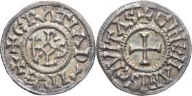 FRANCE / CAROLINGIENS - FRANCE / CAROLINGIAN
Charles II le Chauve (840-877). Denier ND, Le Mans.
P.420-422 - MG.905 ; Argent - 1,77 g - 19,5 mm - 6 h
...