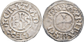 FRANCE / CAROLINGIENS - FRANCE / CAROLINGIAN
Charles II le Chauve (840-877). Denier ND, Orléans.
P.516 v. - MG.947 ; Argent - 1,60 g - 19,5 mm - 11 h
...