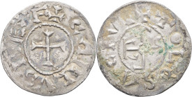 FRANCE / CAROLINGIENS - FRANCE / CAROLINGIAN
Charles II le Chauve (840-877). Denier ND (840-855), Toulouse.
P.814 - MG.1102 ; Argent - 1,64 g - 21 mm ...