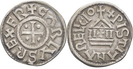 FRANCE / CAROLINGIENS - FRANCE / CAROLINGIAN
Charles II le Chauve (840-877). Denier au temple ND.
P.1062 - MG.1157 ; Argent - 1,53 g - 20 mm - 2 h
TTB...