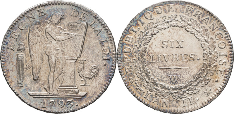 FRANCE - FRANCE
Convention (1792-1795). Écu de 6 livres FRANÇOISE 1793, W, Lille...