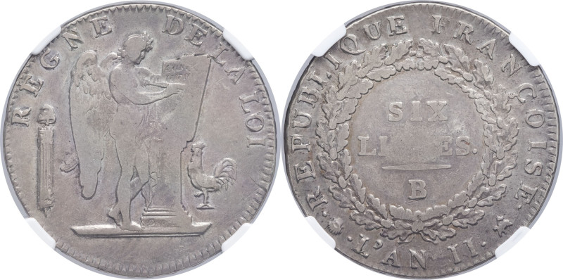 FRANCE - FRANCE Convention (1792-1795). Écu de 6 livres FRANÇOISE sans date ND (...