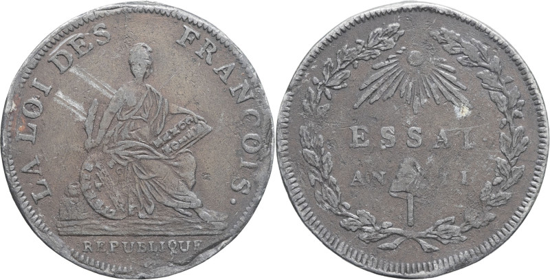 FRANCE - FRANCE
Convention (1792-1795). Essai au module de 2 sols à la Républiq...