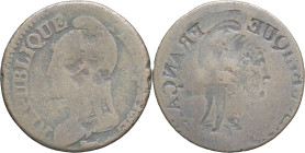 FRANCE - FRANCE
Directoire (1795-1799). Cinq centimes Dupré, grand module, incuse d’avers ND.
G.126 - F.115 ; Cuivre - 8,46 g - 28 mm - 6 h
Un coup ce...