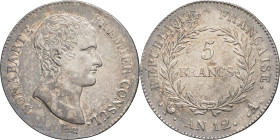 FRANCE - FRANCE
Consulat (1799-1804). 5 francs Bonaparte An 12 (1804), A, Paris.
G.577 - F.301 ; Argent - 24,95 g - 37,5 mm - 6 h
Très belle qualité p...