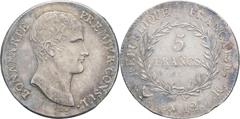FRANCE - FRANCE
Consulat (1799-1804). 5 francs Bonaparte An 12 (1804), K, Bordea...