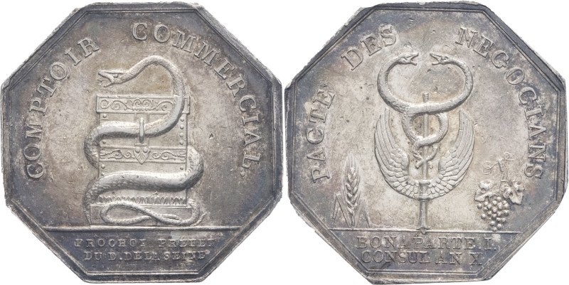 FRANCE - FRANCE
Consulat (1799-1804). Jeton octogonal, Comptoir commercial, préf...