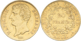 FRANCE - FRANCE
Premier Empire / Napoléon Ier (1804-1814). 20 francs Empereur, type intermédiaire An 12 (1804), A, Paris.
G.1021 - F.511 - Fr.487 ; Or...