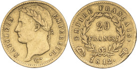 FRANCE - FRANCE Premier Empire / Napoléon Ier (1804-1814). 20 francs Empire 1812, R couronnée, Rome. G.1025 - F.516 - Fr.518 ; Or - 6,37 g - 21 mm - 6...