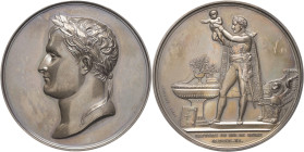 FRANCE - FRANCE
Premier Empire / Napoléon Ier (1804-1814). Médaille, Baptême du Roi de Rome, par Andrieu 1811 (refrappe XXe s.), Paris.
Bramsen 1126 ;...