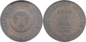 FRANCE - FRANCE
Gouvernement provisoire de 1814 (1er avril au 2 mai 1814). Module de 5 francs, Frédéric-Guillaume III ange de Paix, par Tiolier 1814, ...