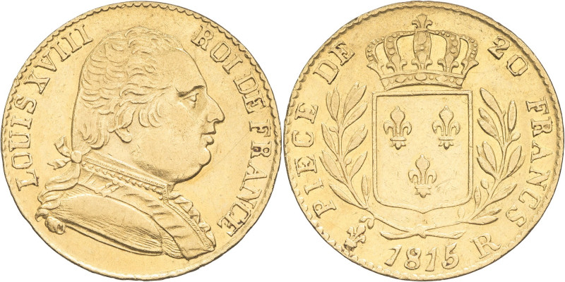 FRANCE - FRANCE
Louis XVIII (1814-1824). 20 francs buste habillé 1815, R, Londre...