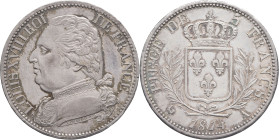FRANCE - FRANCE
Louis XVIII (1814-1824). 5 francs buste habillé 1814, A, Paris.
G.591 - F.308 ; Argent - 25 g - 37 mm - 6 h
TTB à Superbe.