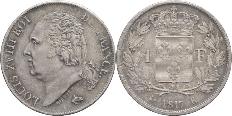FRANCE - FRANCE
Louis XVIII (1814-1824). 1 franc 1817, K, Bordeaux.
G.449 - F.20...