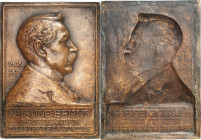 FRANCE - FRANCE
IIIe République (1870-1940). Fonte uniface, Aristide Briand Garde des Sceaux, par H. Nocq 1908, Paris.
Maier - ; Bronze - 215 g - 156 ...