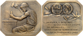 FRANCE - FRANCE
IIIe République (1870-1940). Médaille, ateliers Janvier et Berchot, réduction et frappe de médailles, par O. Yencesse ND (après 1919),...